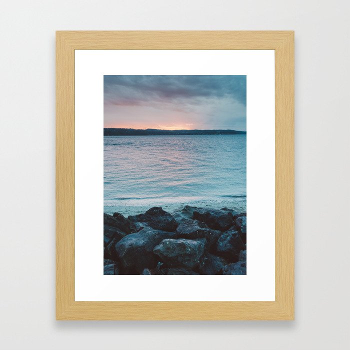 Sunset at the Beach Framed Art Print