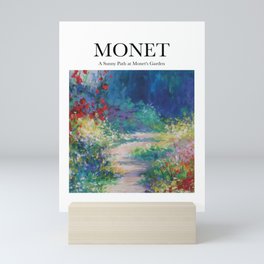 Monet - A sunny path at Monet's garden Mini Art Print