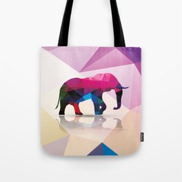 Elephant, Geometric Polygon Animal Tote Bag
