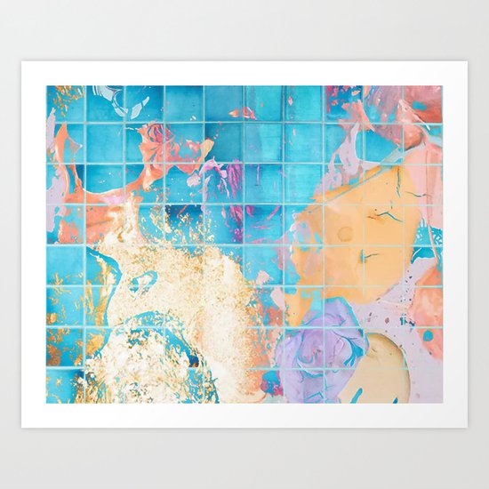 Mosaic Paint Spill V2 #society6 #decor #buyart Art Print