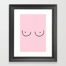 Boobs (with hearts) Framed Art Print