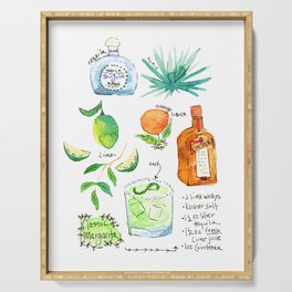 Classic Margarita Cocktail Recipe Serving Tray