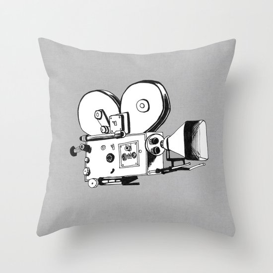 vintage filming Throw Pillow