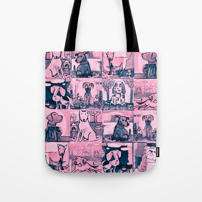 Dog Lover in Pink Tote Bag