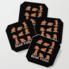Bear Yoga Cute Bears Sport Namaste Meditation Coaster
