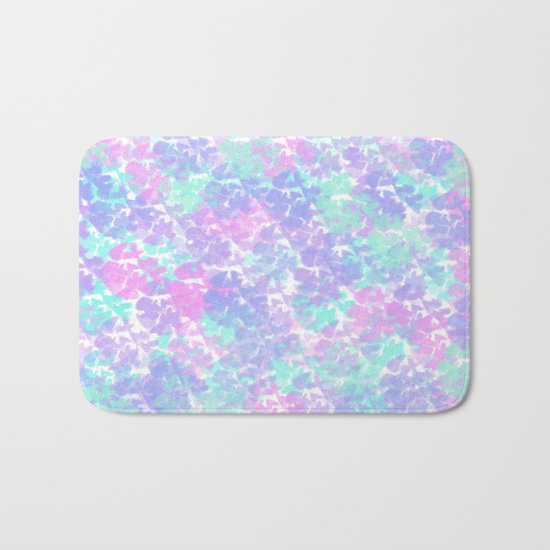 Soft Painterly Fluffy Pastel Abstract Bath Mat