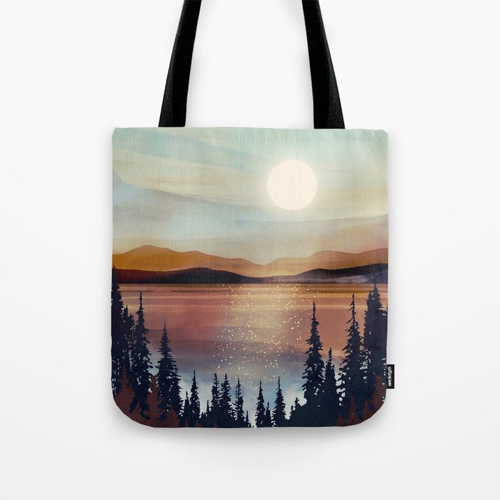 Summer Lake Sunset Tote Bag