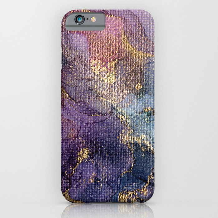 Stormy Abstract Ink Painting - Canvas Texture iPhone Case