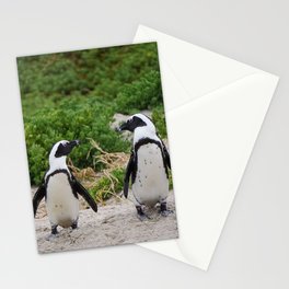 South Africa Photography - Two Small Penguins At The Beach Stationery Card