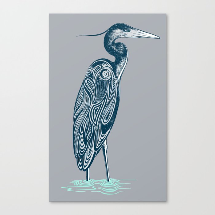 Bewitching Blue Heron Canvas Print By Thirstyfly Society6