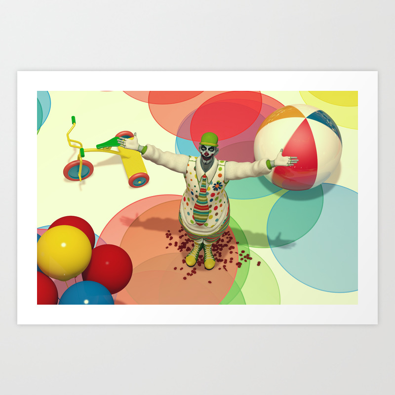 Calamity The Clown Colorful Scary Clown Artwork Art Print By Liamliberty Society6 About 2 months ago i've posted this only because i've thought i was a good picture and the clown's characterization it was. society6