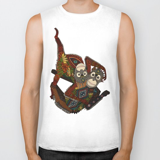 orangutans blue Biker Tank