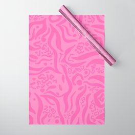 Pink Stripes Animal Print Wrapping Paper