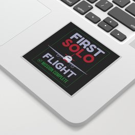 First Solo Flight Airplane First Flight Sticker