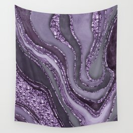 Crystal Gemstone Agate Texture Purple Elegance And Luxury Wall Tapestry