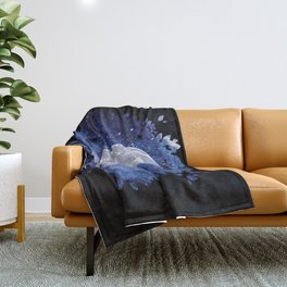 Aries Zodiac sign in a nebula Throw Blanket