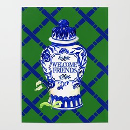 Green and Blue Ginger Jar Poster