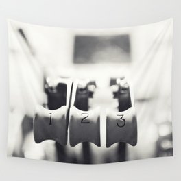 Thrust Levers in Black and White Wall Tapestry