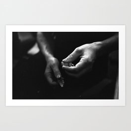Hands Break Bread Art Print | Handsholdingbread, Black And White, Photo, Malehands, Black and White, Filmphotography, Over7Seas, Film, Twohands, Manhands 