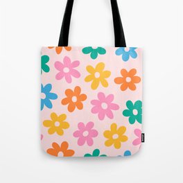 Colorful Retro Floral Tote Bag