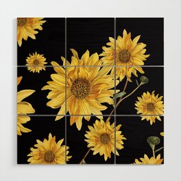 Sunflower Pattern 2 Wood Wall Art