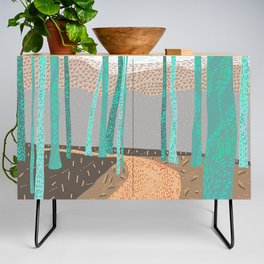 Forest Path in Winter 1 Credenza