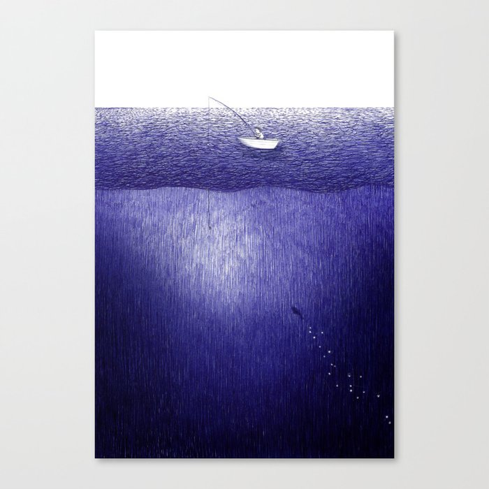 ballpoint pen ocean fishing Canvas Print