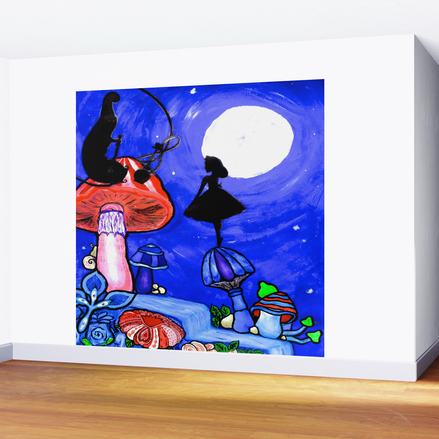 Trippy Original Alice In Wonderland By The Moon Mushroom Mixed