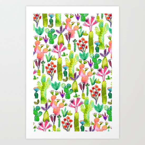 Cacti garden Art Print