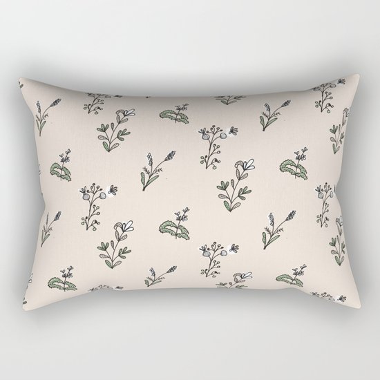 Bright Floral Pattern Rectangular Pillow