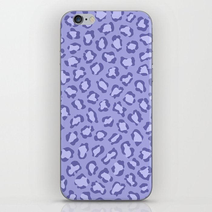Periwinkle Blue Purple Leopard Animal Print iPhone Skin