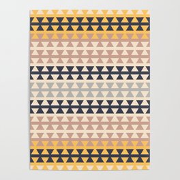 Desert Boho Ethnic Pattern with Triangles Poster