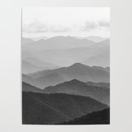 Forest Fade - Black and White Landscape Nature Photography Poster