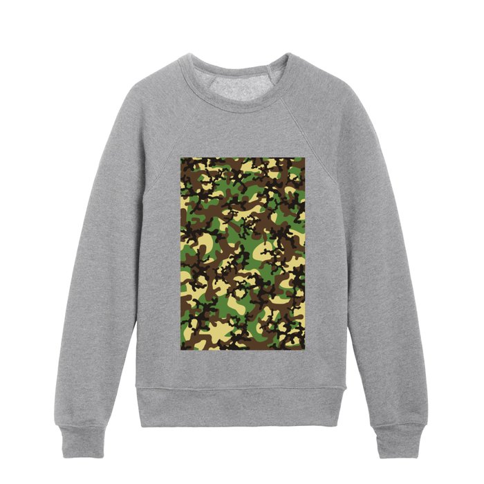 Camouflage - Camo - Green - Awesome - Cool - Trendy Kids Crewneck