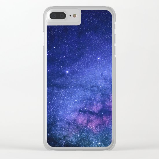 Galaxy, Blue Purple Night Sky, Universe Clear iPhone Case