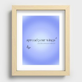 blue gradient aura/spread your wings Recessed Framed Print