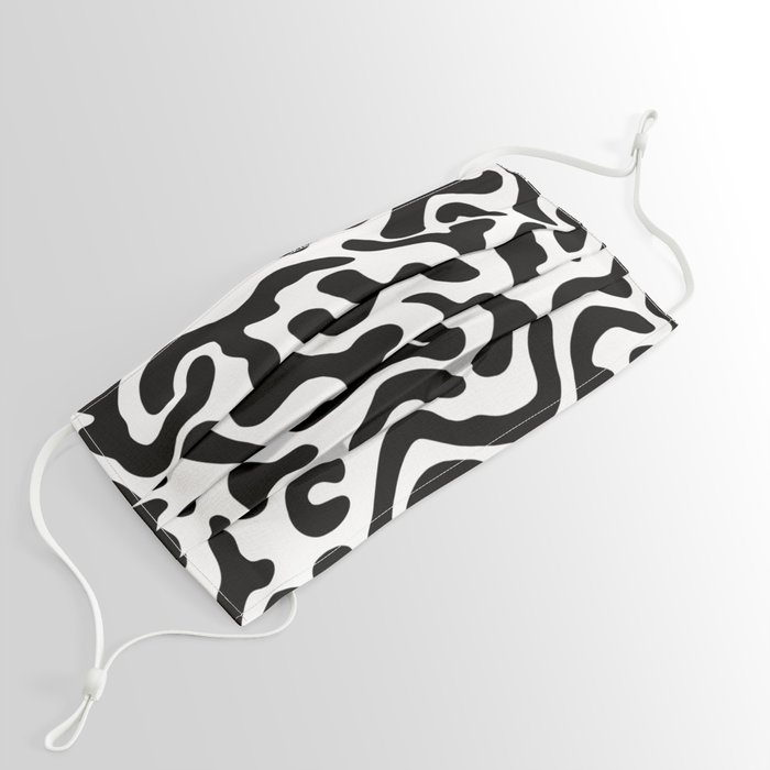 Modern Black and White Abstract Pattern Face Mask