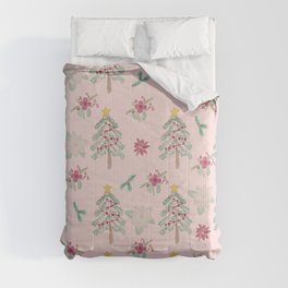 Christmas Pattern Pink Comforter