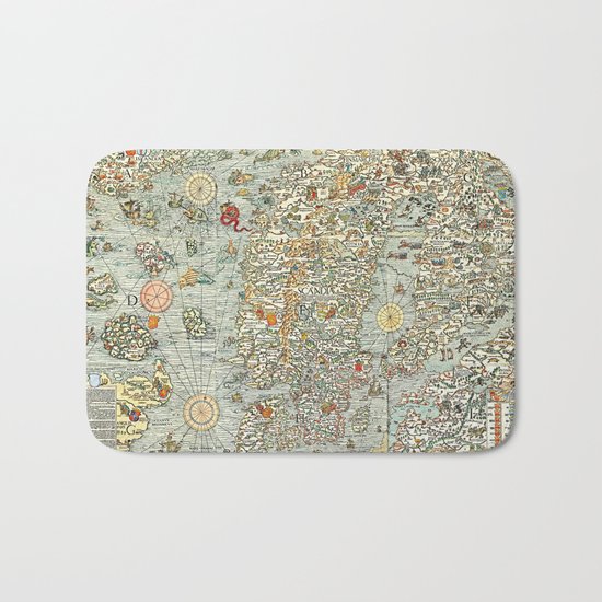 Ancient map Bath Mat