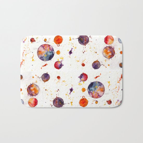 watercolor bubbles Bath Mat