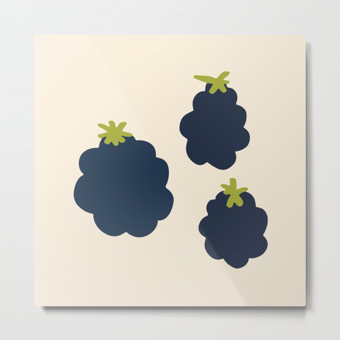 Blackberries Modern Summer Fruit Metal Print