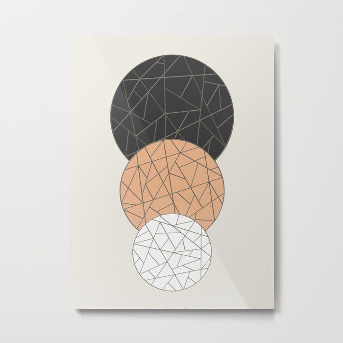 TRIAD ON BEIGE (abstract circles) Metal Print