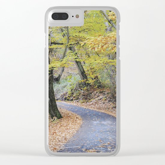 Into the autumn woods Clear iPhone Case