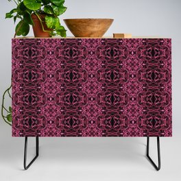 Liquid Light Series 27 ~ Red Abstract Fractal Pattern Credenza