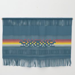 Bandama - Classic 80s Style Retro Stripes with Colorful Pixel Wall Hanging
