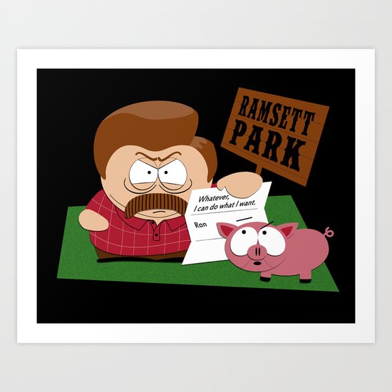 South Parks and Rec Art Print
