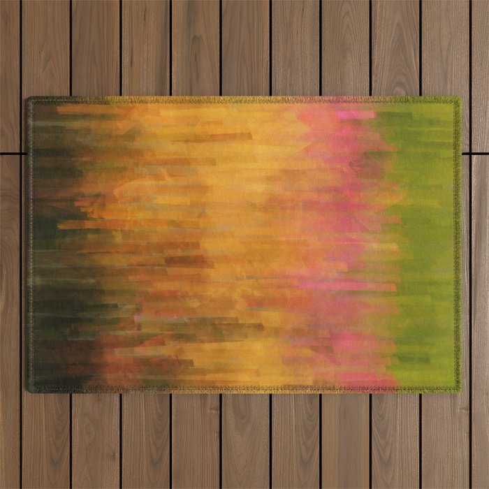 Purple Loosestrife Meadow in Evening Light Abstract Outdoor Rug