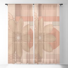 Whimsical Geo Abstract Sheer Curtain