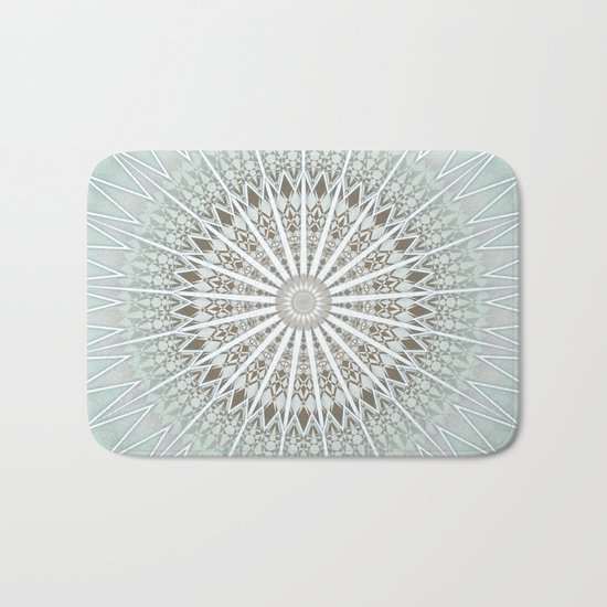 Mint Taupe Mandala Bath Mat