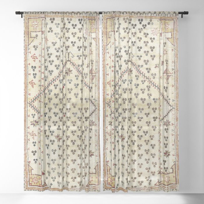 Selendi West Anatolia 16th Century Rug Print Sheer Curtain